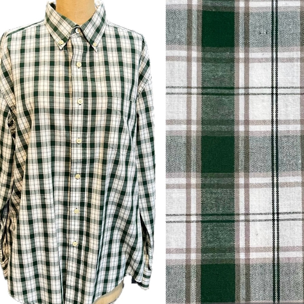 VINTAGE plaid check cotton button down shirt outdoorsy earthy Puritan 90s y2k